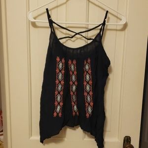 Blue spaghetti strap tank